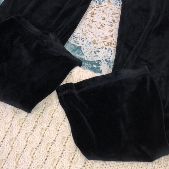 BCBGMAXAZRIA size medium designer black velour sweatpants - Picture 7 of 7